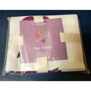Grove Collaborative Autumn Fig Tea Towel 100% Organic Cotton Figs Fruit